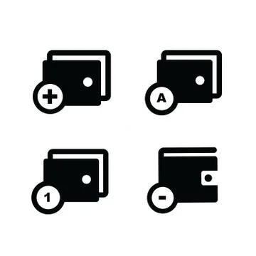 Wallet set and bubble talk Stock Illustration