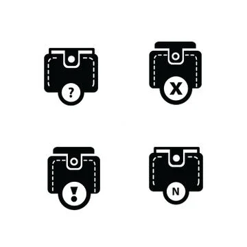 Wallet set and bubble talk beware icon Stock Illustration