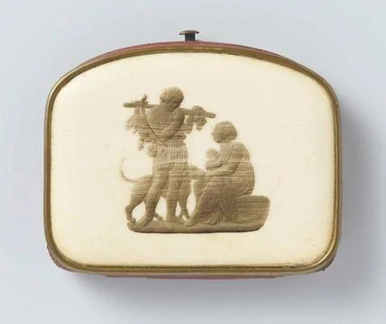 . Wallet with shields of ivory in the form of a rectangle with round corne... Stock Photos