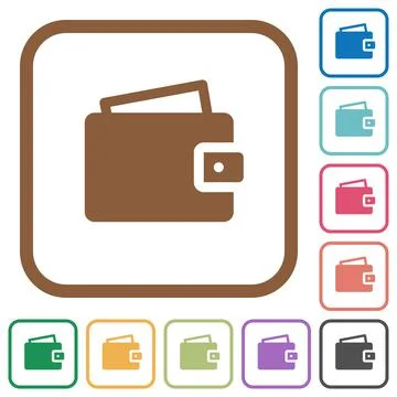 Wallet simple icons 스톡 일러스트
