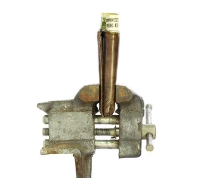 Wallet squeezed in vice Stock Photos