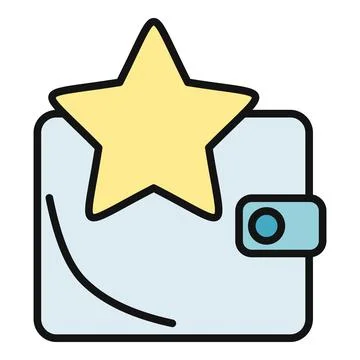 Wallet with star icon representing loyalty rewards program 스톡 일러스트