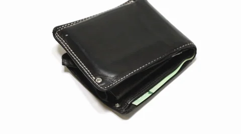 Wallet on white background Video stock 35732497