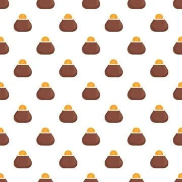 Wallets with golden coins seamless pattern background Stock Illustration