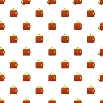 Wallets with money seamless repeating pattern background 스톡 일러스트