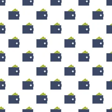 Wallets with money seamless repeating pattern background Stock Illustration