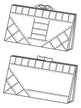 Wallets, outline Stock Illustration