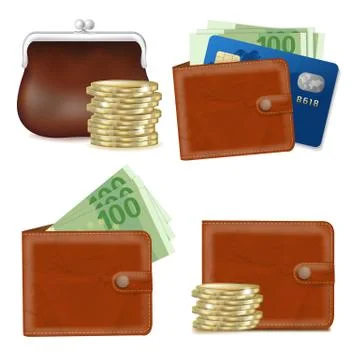 Wallets Set Stock Illustration