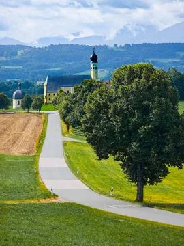 Wallfahrtskirche Wilparting St Marinus in Bavaria Germany on July 9, 2025 Stock Photos