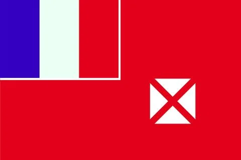 Wallis and Futuna flag pattern background. Realistic national flag design. .. 스톡 일러스트