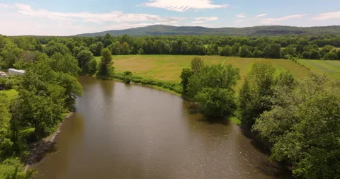 Wallkill River in Rosendale New York Stock Footage 329894581