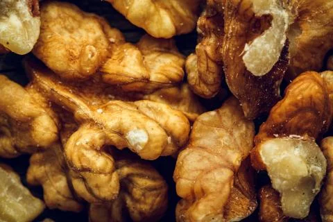 Wallnut macro background texture Stock Photos