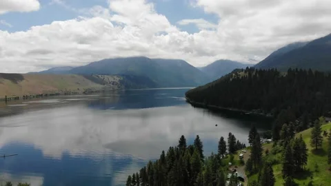 Wallowa Lake in Oregon's Eagle Cap Wilderness (4k) Stock Footage 135083529