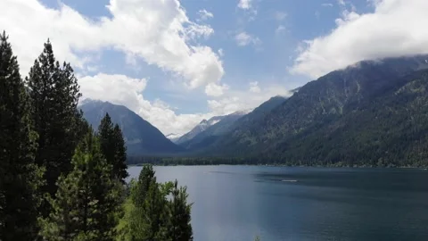 Wallowa Lake in Oregon's Eagle Cap Wilderness (4k) Stock Footage 135690274