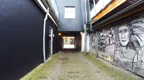 Wallpaintings in the passage Stock-Footage 46424260