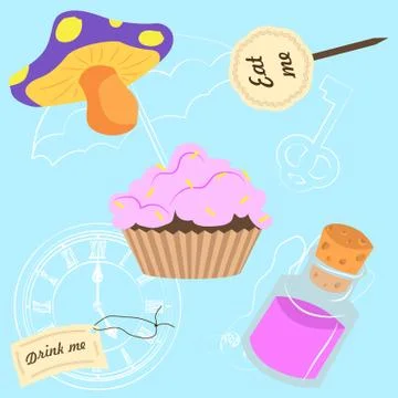 Wallpaper Alice Stock Illustration