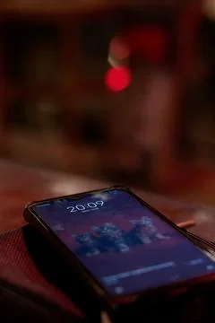 Wallpaper on Android Phone Stock Photos