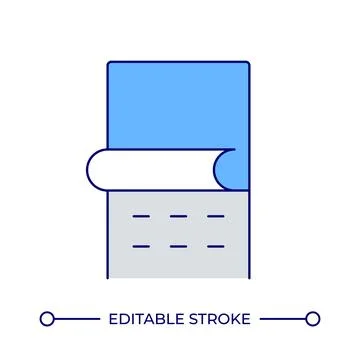 Wallpaper applying process line color icon Stock Illustration