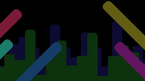 Wallpaper on a black background. Simple shapes and dark colors in 16:9 ratio vec Stock Illustration
