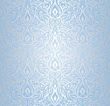Wallpaper Blue and silver pattern Stock Illustration