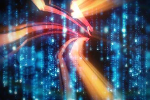 Wallpaper of computer showing orange lines Stock Illustration