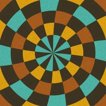 Wallpaper in concentric circular composition in retro colors Stock Illustration