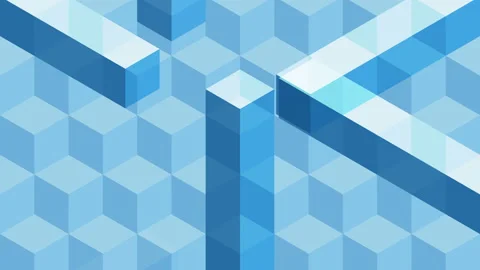 Wallpaper of cubes and bars abstract animation for backdrop, looped seamless. Stock Footage 152715844