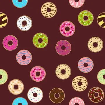 Wallpaper of donuts, texture of donuts Stock Illustration