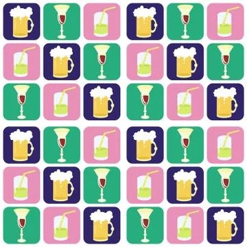 Wallpaper with drinks Stock Illustration