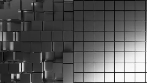 Wallpaper Generate silver Box compare beteween Regularity and Complexity concept Illustration