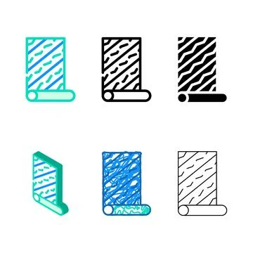 Wallpaper glue color icon vector flat set Stock Illustration