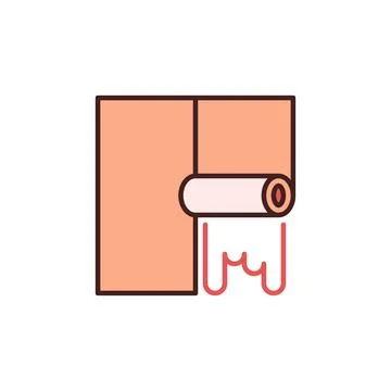 Wallpaper Hanging Process vector concept colored icon Stock Illustration