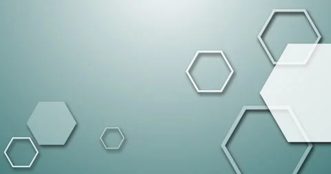 Wallpaper, hexagon and moving of shape, digital and lines for molecule, pattern Stock Footage 280287583