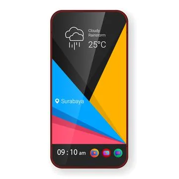 Wallpaper home screen user interface mobile app realistic Stock Illustration
