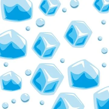 Wallpaper ice cubes solid bubbles seamless pattern Stock Illustration
