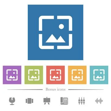 Wallpaper image flat white icons in square backgrounds Stock Illustration