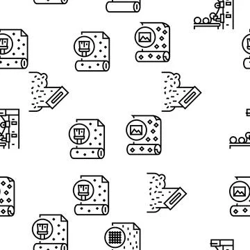 Wallpaper Interior Vector Seamless Pattern Illustrazione stock