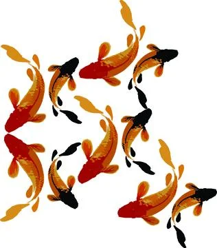 WALLPAPER OF KOI FISH Stock Illustration