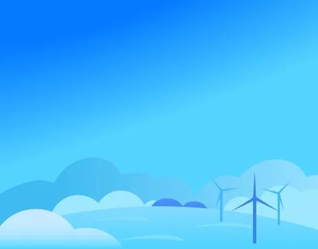 Wallpaper Landscape with Windmill in Winter, Vector Illustration Stock Illustration