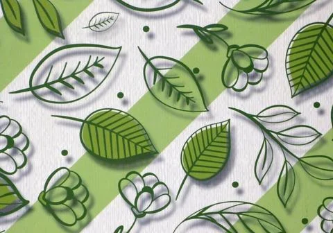 Wallpaper with Leaf Pattern in a Shopping Center Stock Photos