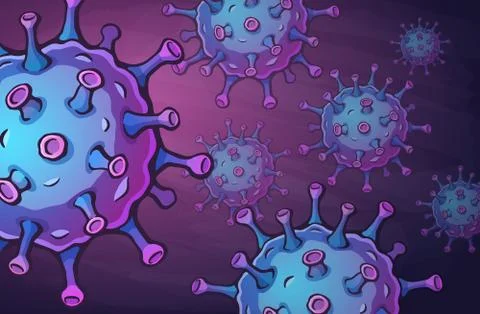 Wallpaper with macro image of coronavirus cells from Chine Stock Illustration