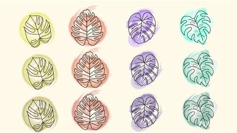 Wallpaper with monstera leaves Иллюстрация