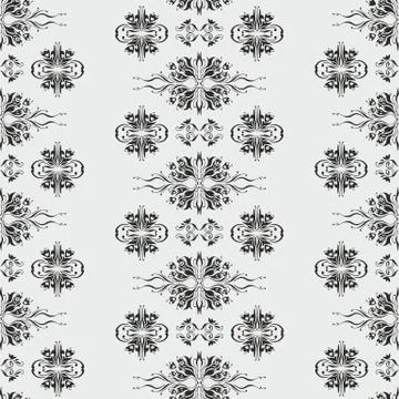 Wallpaper pattern damask style Stock Illustration