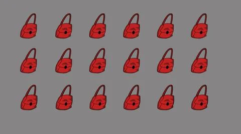 Wallpaper pattern with red backpack on grey background illustration. Stock Illustration