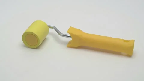 Wallpaper pressure roller on a white background. Видео 265417992