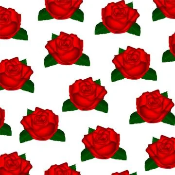 Wallpaper red roses Stock Illustration