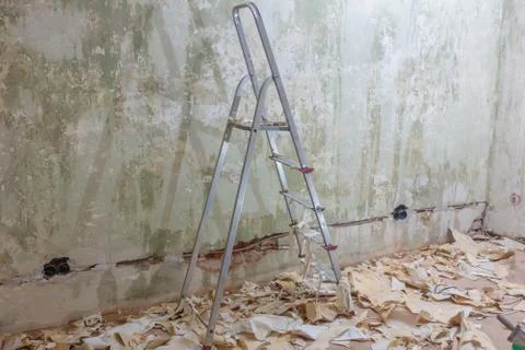 Wallpaper removal Foto stock