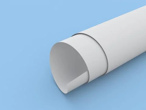Wallpaper roll mockup on blue background. Stock Illustration