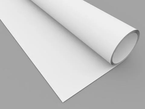 Wallpaper roll mockup on grey background. Stock Illustration