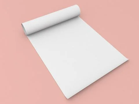 Wallpaper roll mockup on orange background. Illustrazione stock